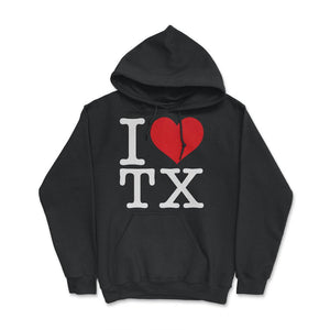 I Love Texas Show Your Love for Your Home State Heart - Hoodie - Black