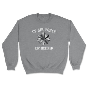 Vintage Retired Air Force Lieutenant Colonel Military Veteran Retiree - Unisex Sweatshirt - Grey Heather