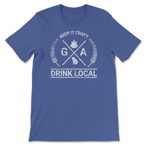 Drink Local Georgia Vintage Craft Beer Brewing Unisex T-shirt - Unisex T-Shirt - Royal Blue