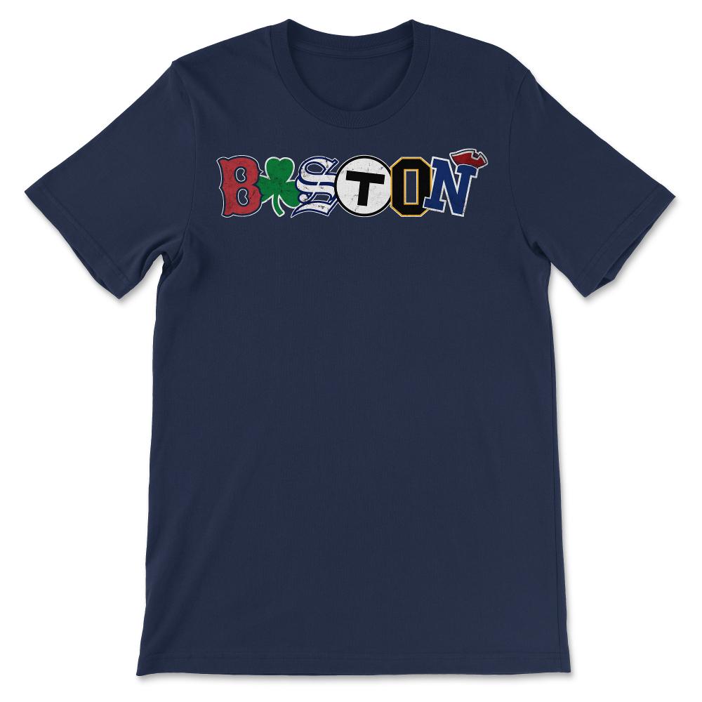 Vintage Boston Massachusetts Sports Fan City Pride Townie Southie - Unisex T-Shirt - Navy