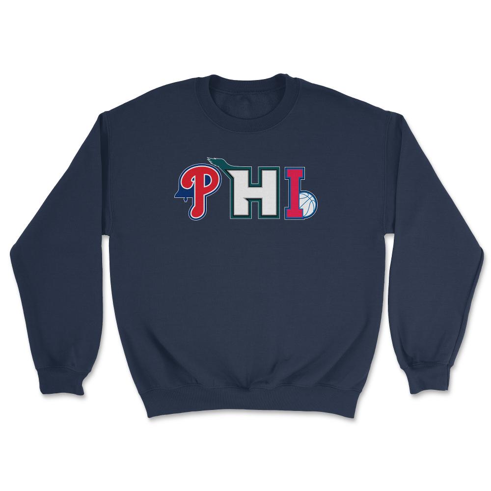 Philadelphia Pennsylvania Sports Fan Three Letter City Abbreviation - Unisex Sweatshirt - Navy