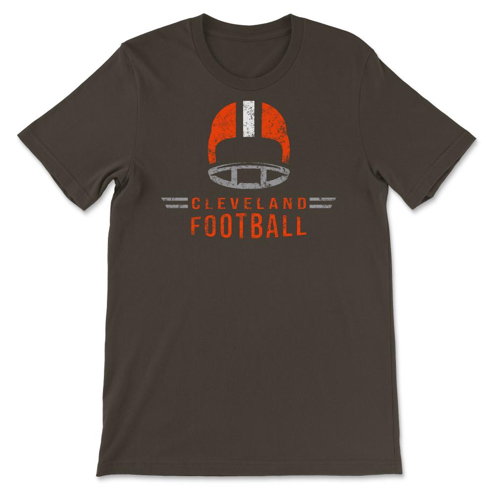 Cleveland Football Vintage Helmet Retro Style Ohio Fan Gift - Unisex T-Shirt - Brown