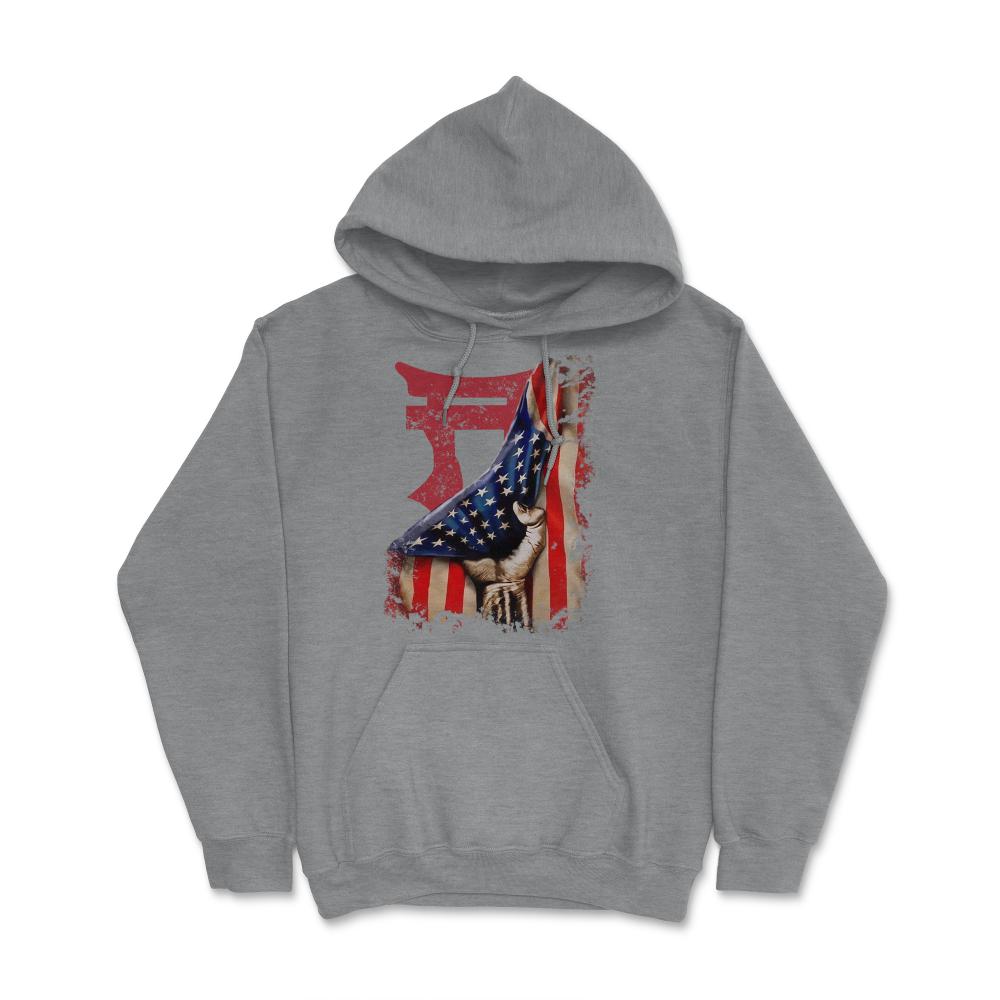 101st Airborne Rakkasans US Flag Patriotic Military Gift - Hoodie - Grey Heather