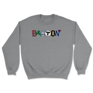 Vintage Boston Massachusetts Sports Fan City Pride Townie Southie - Unisex Sweatshirt - Grey Heather