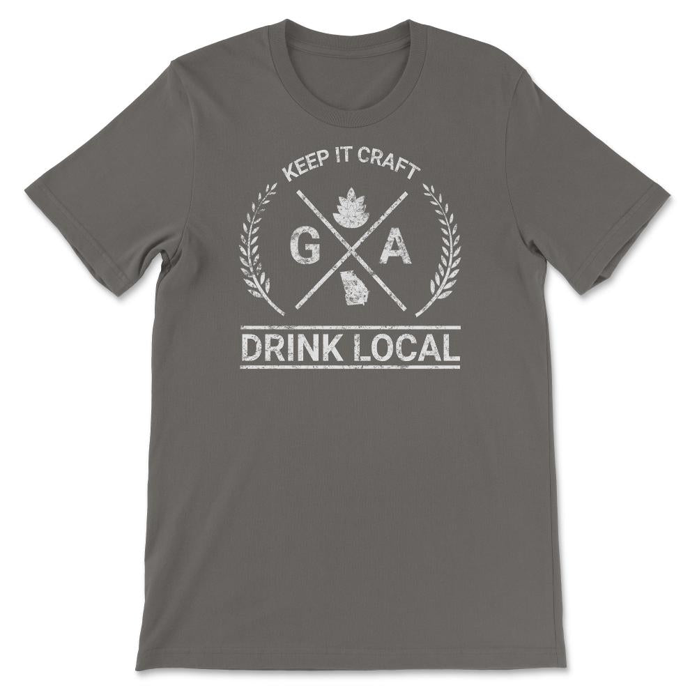 Drink Local Georgia Vintage Craft Beer Brewing Unisex T-shirt - Unisex T-Shirt - Smoke Grey
