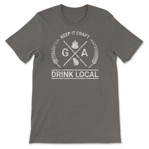 Drink Local Georgia Vintage Craft Beer Brewing Unisex T-shirt - Unisex T-Shirt - Smoke Grey