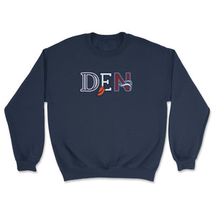 Denver Colorado Sports Fan Three Letter City Abbreviation - Unisex Sweatshirt - Navy