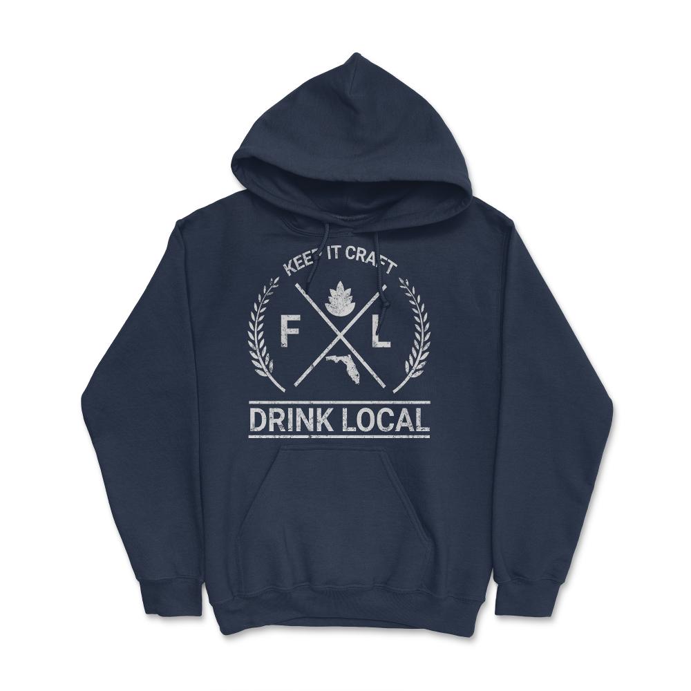 Drink Local Florida Vintage Craft Beer Brewing Unisex T-shirt - Hoodie - Navy
