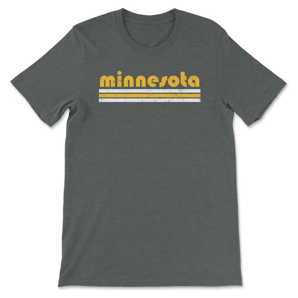 Vintage Minnesota Retro Three Stripe Weathered - Unisex T-Shirt - Dark Grey Heather