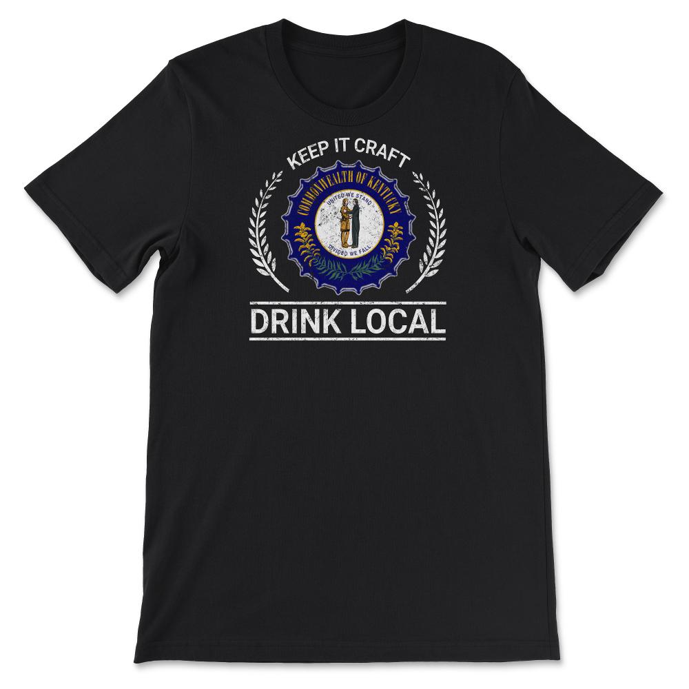 Drink Local Kentucky Vintage Craft Beer Bottle Cap Brewing - Unisex T-Shirt - Black