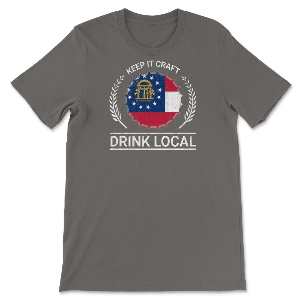 Drink Local Georgia Vintage Craft Beer Bottle Cap Brewing - Unisex T-Shirt - Smoke Grey