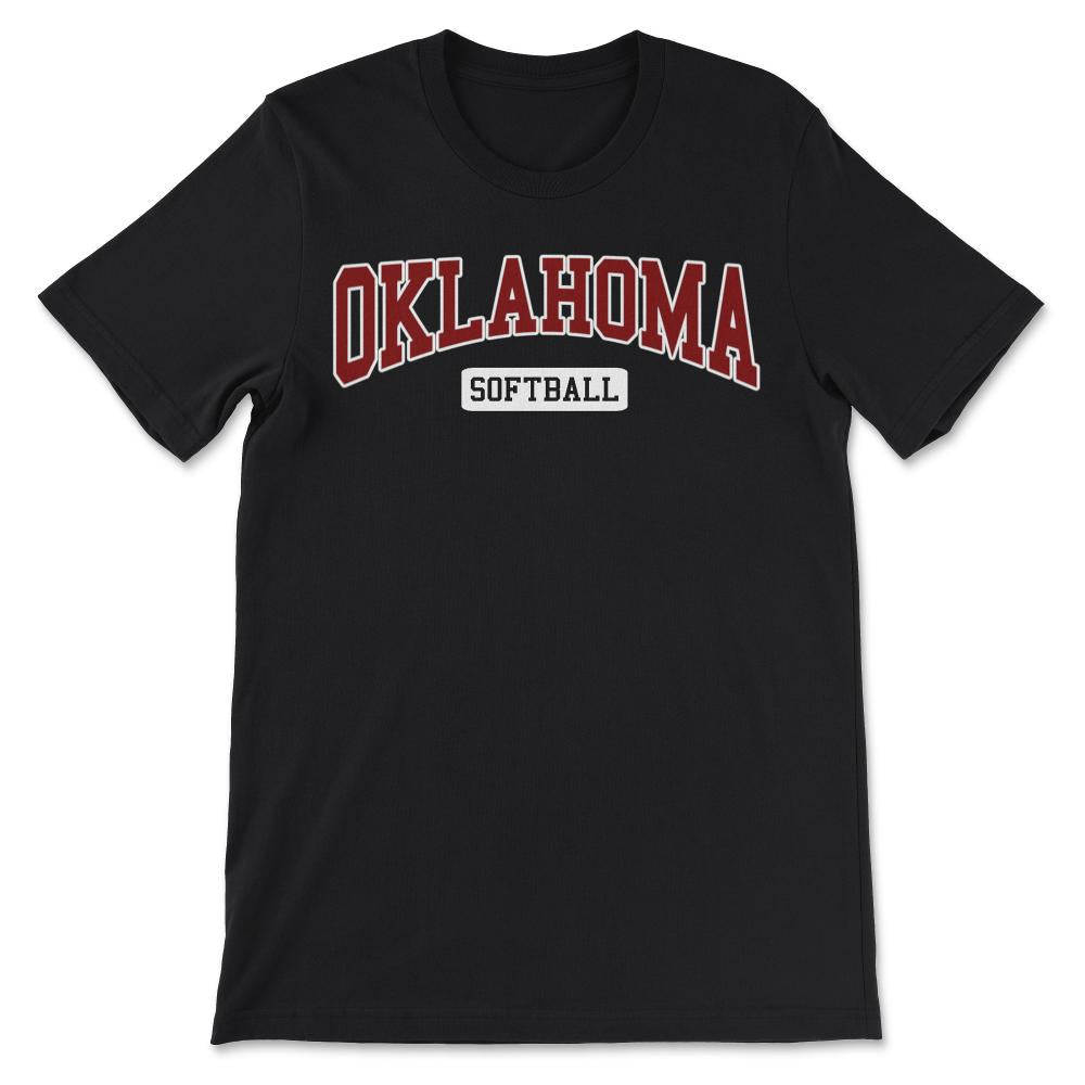 Oklahoma Softball Classic Retro Style Softball Player - Unisex T-Shirt - Black