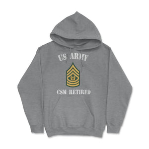 Retired Army Command Sergeant Major Military Veteran Retiree E9 - Hoodie - Grey Heather