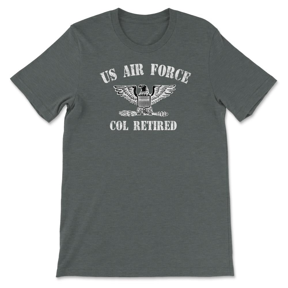 Vintage Retired Air Force Full Bird Colonel Military Veteran Retiree - Unisex T-Shirt - Dark Grey Heather