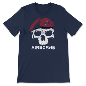 Vintage Army ARSOAC Skull Maroon Beret Special Operations Aviation - Unisex T-Shirt - Navy