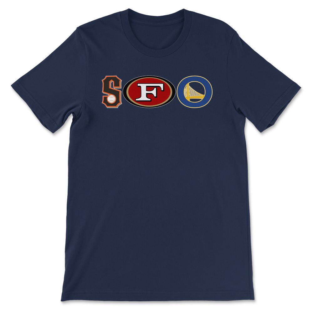 San Francisco California SFO Sports Fan Three Letter City Abbreviation - Unisex T-Shirt - Navy
