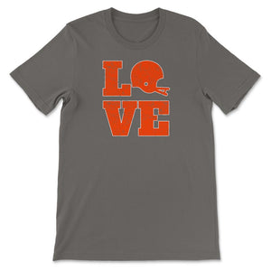 Cleveland Football LOVE Vintage Helmet Ohio Football Fan Gift - Unisex T-Shirt - Smoke Grey