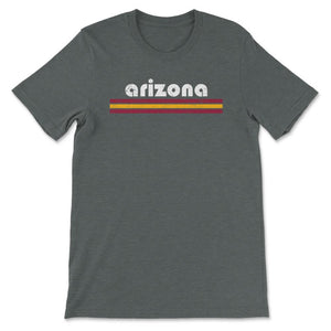 Vintage Arizona Retro Three Stripe Weathered - Unisex T-Shirt - Dark Grey Heather