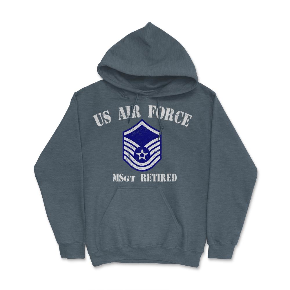 Vintage Retired Air Force Master Sergeant Military Veteran Retiree - Hoodie - Dark Grey Heather