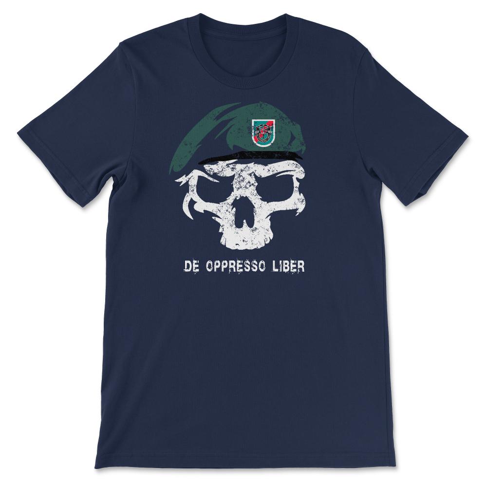 Army Special Forces De Oppresso Liber Green Beret 20th SFG Airborne - Unisex T-Shirt - Navy