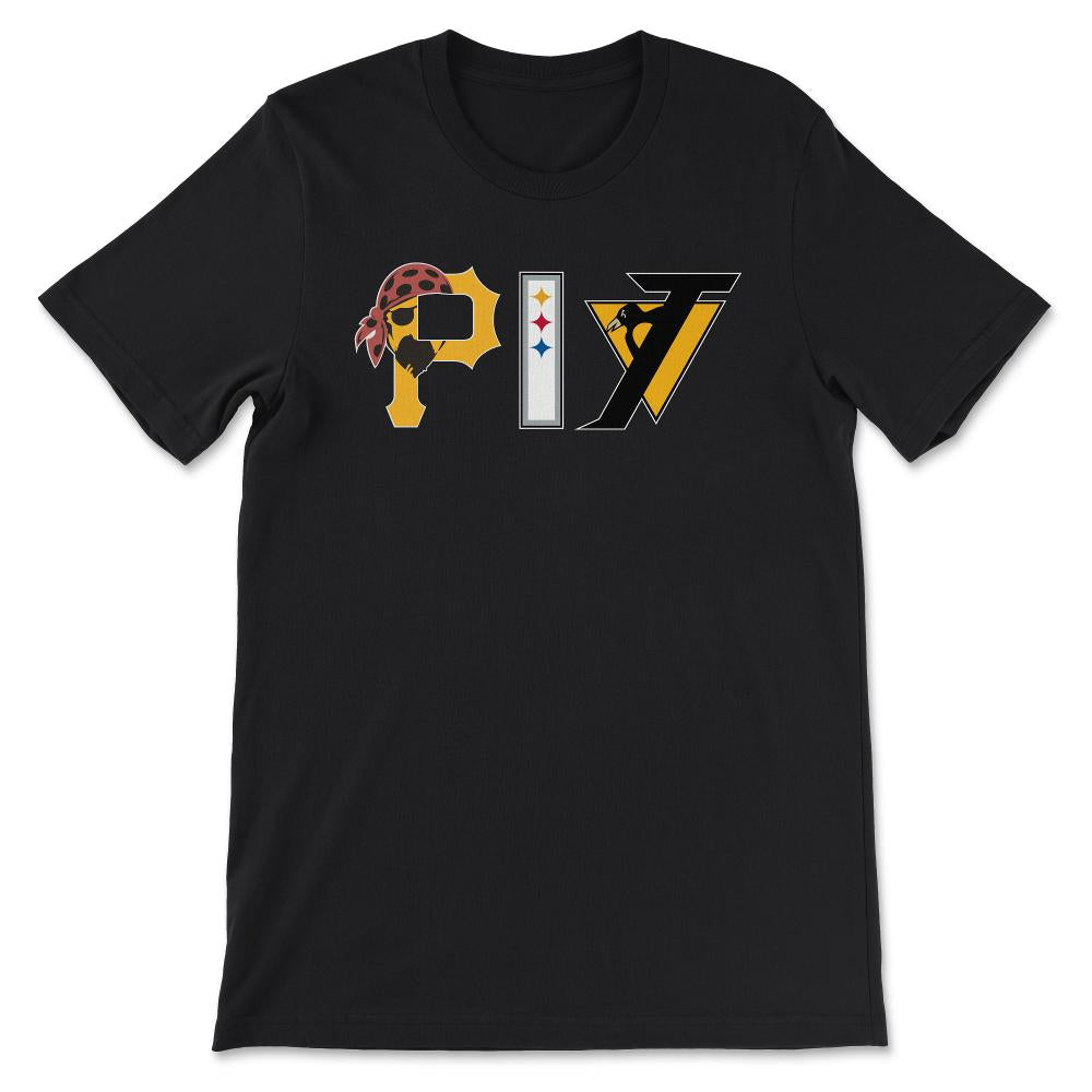 Pittsburgh Pennsylvania Sports Fan Three Letter City Abbreviation - Unisex T-Shirt - Black