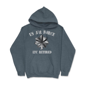 Vintage Retired Air Force Lieutenant Colonel Military Veteran Retiree - Hoodie - Dark Grey Heather