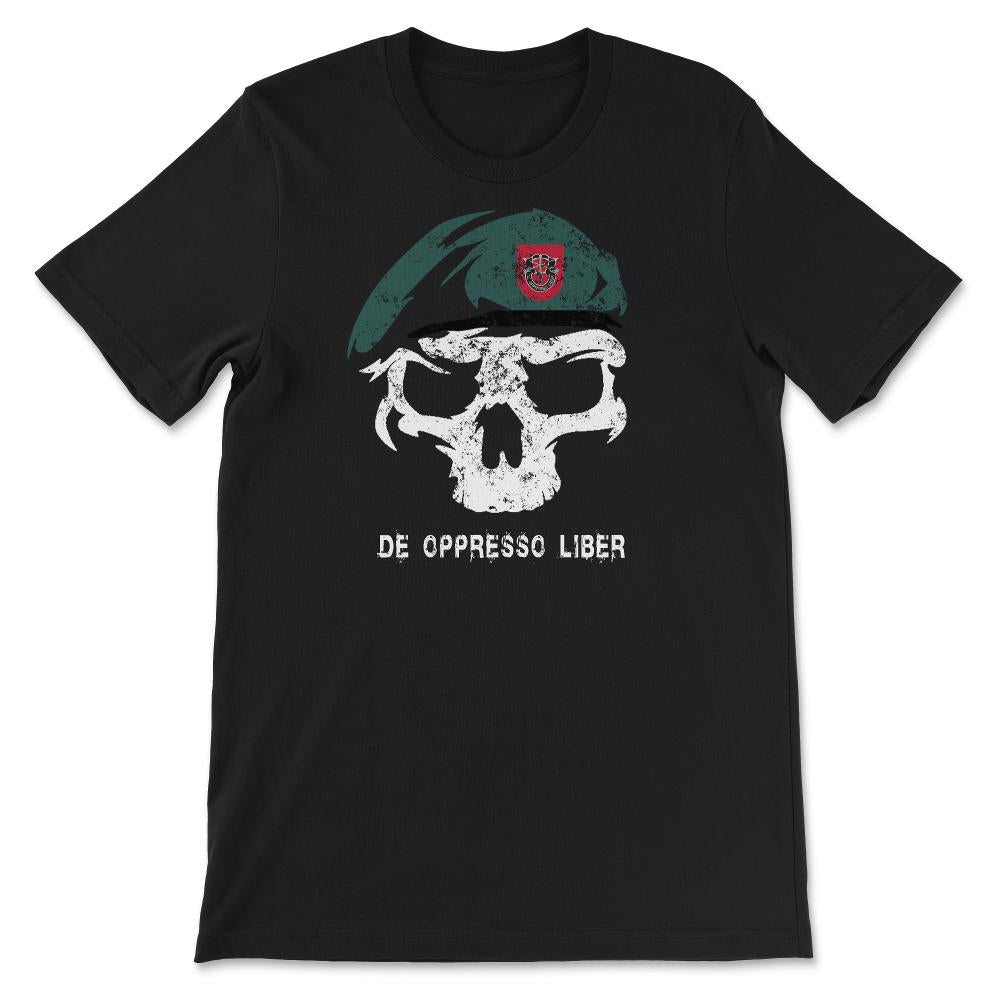 Army Special Forces De Oppresso Liber Green Beret 7th SFG Airborne - Unisex T-Shirt - Black