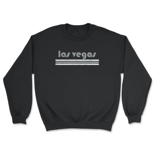 Vintage Las Vegas Nevada Retro Three Stripe Weathered - Unisex Sweatshirt - Black