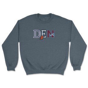 Denver Colorado Sports Fan Three Letter City Abbreviation - Unisex Sweatshirt - Dark Grey Heather