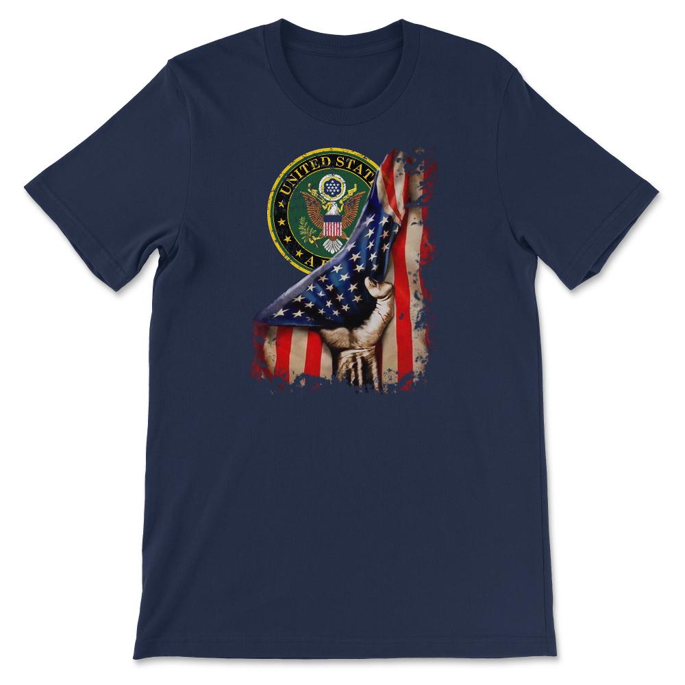 US Army Seal Flag Pull Back Patriotic Military Soldier Gift - Unisex T-Shirt - Navy