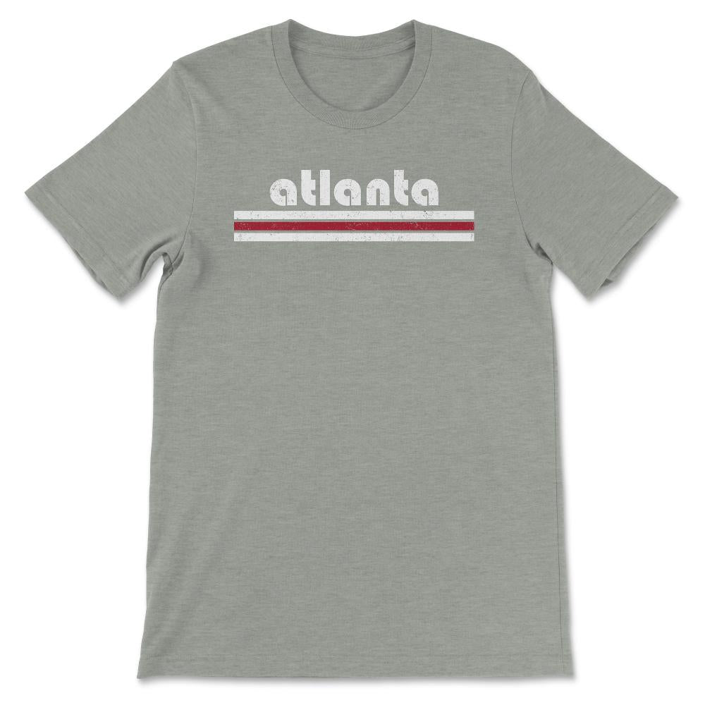 Vintage Atlanta Georgia Retro Three Stripe Weathered - Unisex T-Shirt - Grey Heather