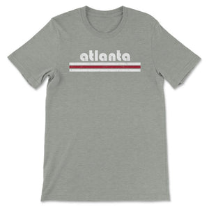 Vintage Atlanta Georgia Retro Three Stripe Weathered - Unisex T-Shirt - Grey Heather