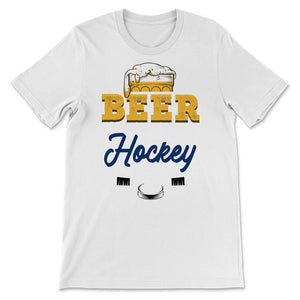 Beer and Tampa Bay Florida Hockey Beer Drinking Hockey Fan Gameday - Unisex T-Shirt - White