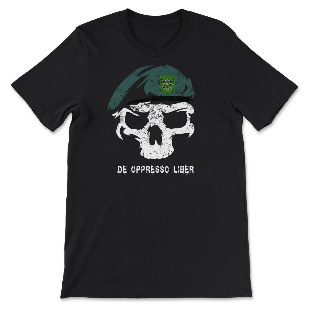 Army Special Forces De Oppresso Liber Green Beret 10th SFG Airborne - Unisex T-Shirt - Black
