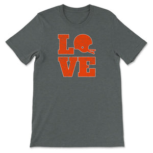 Cleveland Football LOVE Vintage Helmet Ohio Football Fan Gift - Unisex T-Shirt - Dark Grey Heather