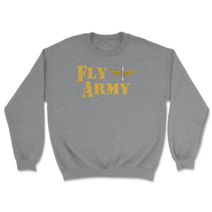 Vintage Fly Army Military Pilot Army Aviation Branch - Unisex Sweatshirt - Grey Heather