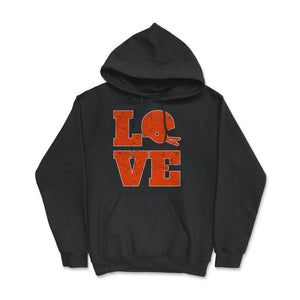 Cleveland Football LOVE Vintage Helmet Ohio Football Fan Gift - Hoodie - Black