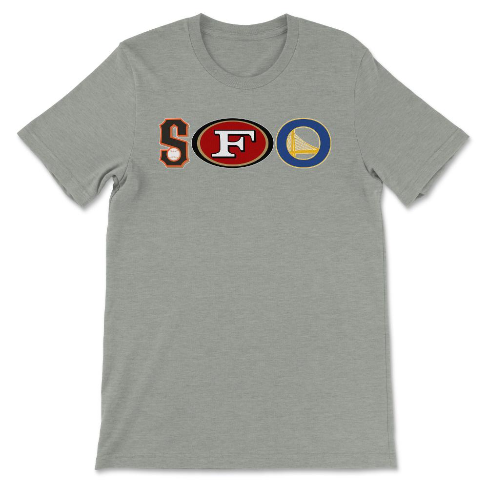 San Francisco California SFO Sports Fan Three Letter City Abbreviation - Unisex T-Shirt - Grey Heather