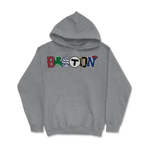Vintage Boston Massachusetts Sports Fan City Pride Townie Southie - Hoodie - Grey Heather