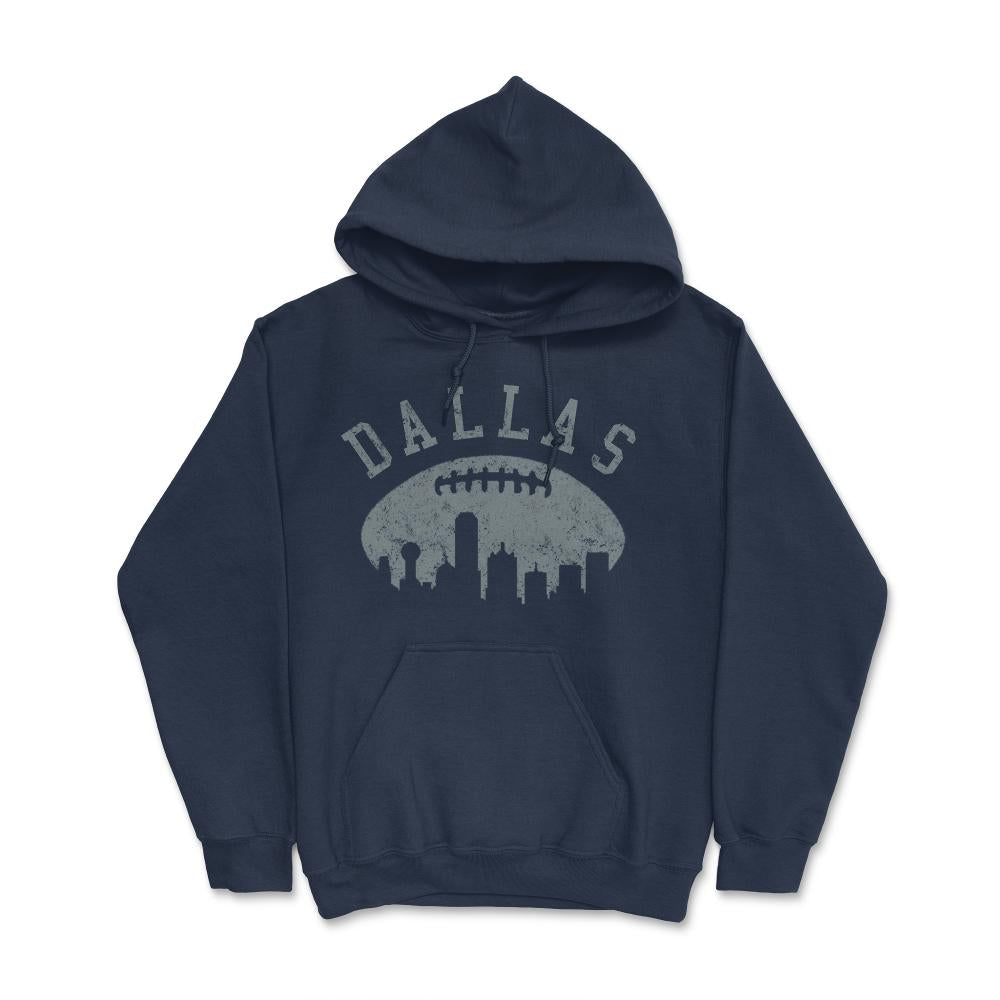 Vintage Dallas Texas Football City Skyline Gameday Tailgating - Hoodie - Navy