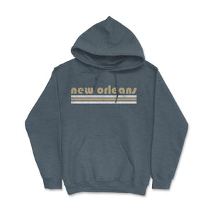 Vintage New Orleans Retro Three Stripe Weathered - Hoodie - Dark Grey Heather