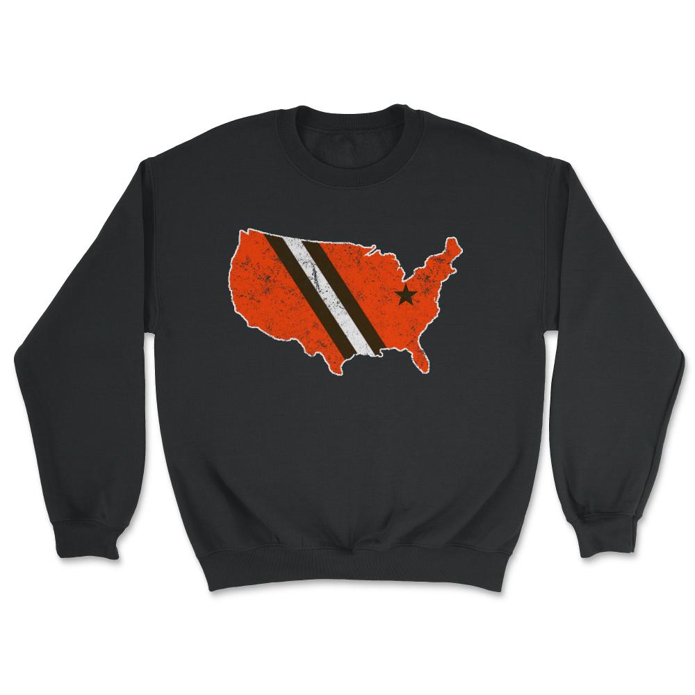 Cleveland Nation Football Fan Weathered Gift - Unisex Sweatshirt - Black