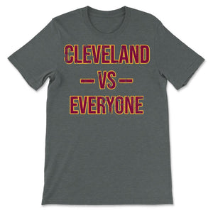 Cleveland Vs Everyone Vintage Weathered City & State Pride Ohio - Unisex T-Shirt - Dark Grey Heather