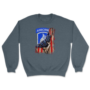 173rd Airborne Brigade US Flag Tear Airborne Paratrooper - Unisex Sweatshirt - Dark Grey Heather