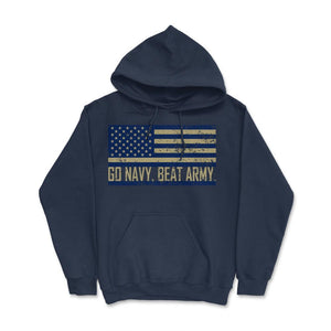 Go Navy Beat Army Flag America's Game Sports Football fan - Hoodie - Navy