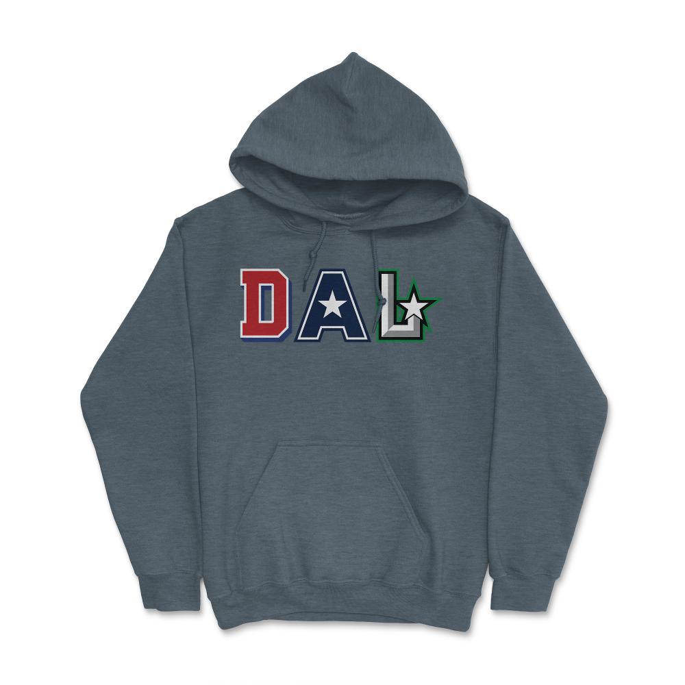 Dallas Texas Sports Fan Three Letter City Abbreviation - Hoodie - Dark Grey Heather