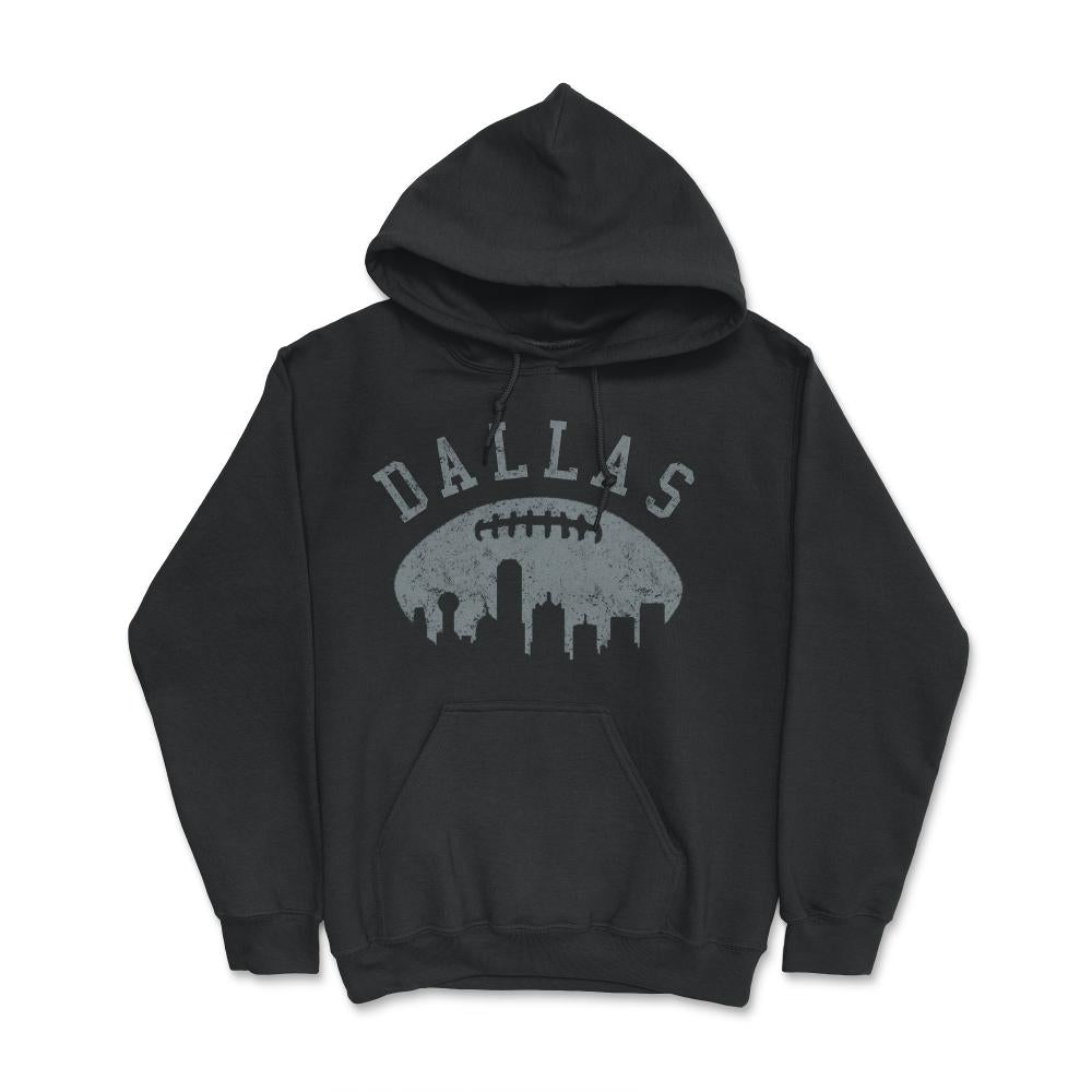 Vintage Dallas Texas Football City Skyline Gameday Tailgating - Hoodie - Black