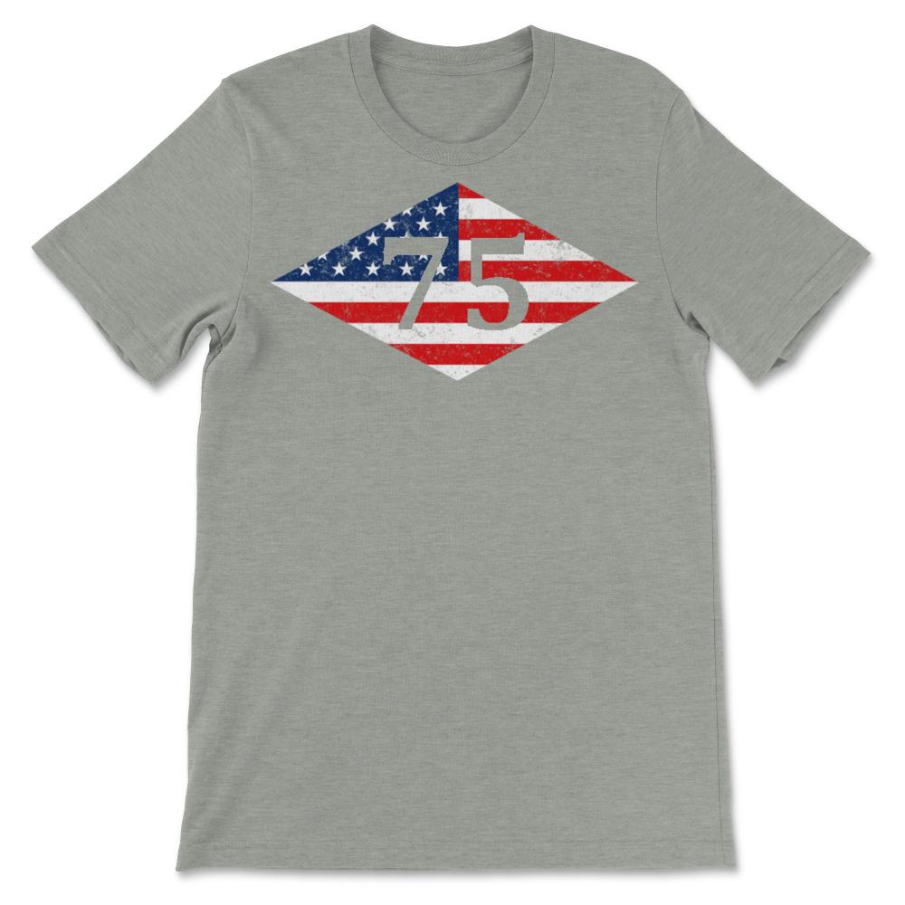 75th Ranger Regiment USA Flag Diamond Patriotic Military Army Gift - Unisex T-Shirt - Grey Heather