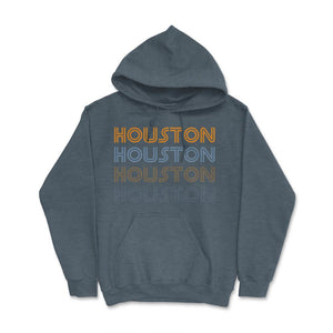 Houston Texas Soccer Retro Style Color Fade Futbol Club Fan - Hoodie - Dark Grey Heather