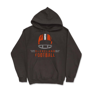 Cleveland Football Vintage Helmet Retro Style Ohio Fan Gift - Hoodie - Brown